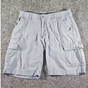 WearFirst Cargo Shorts Mens 36 Gray Ripstop Cotton Spandex Stretch Tech Pocket
